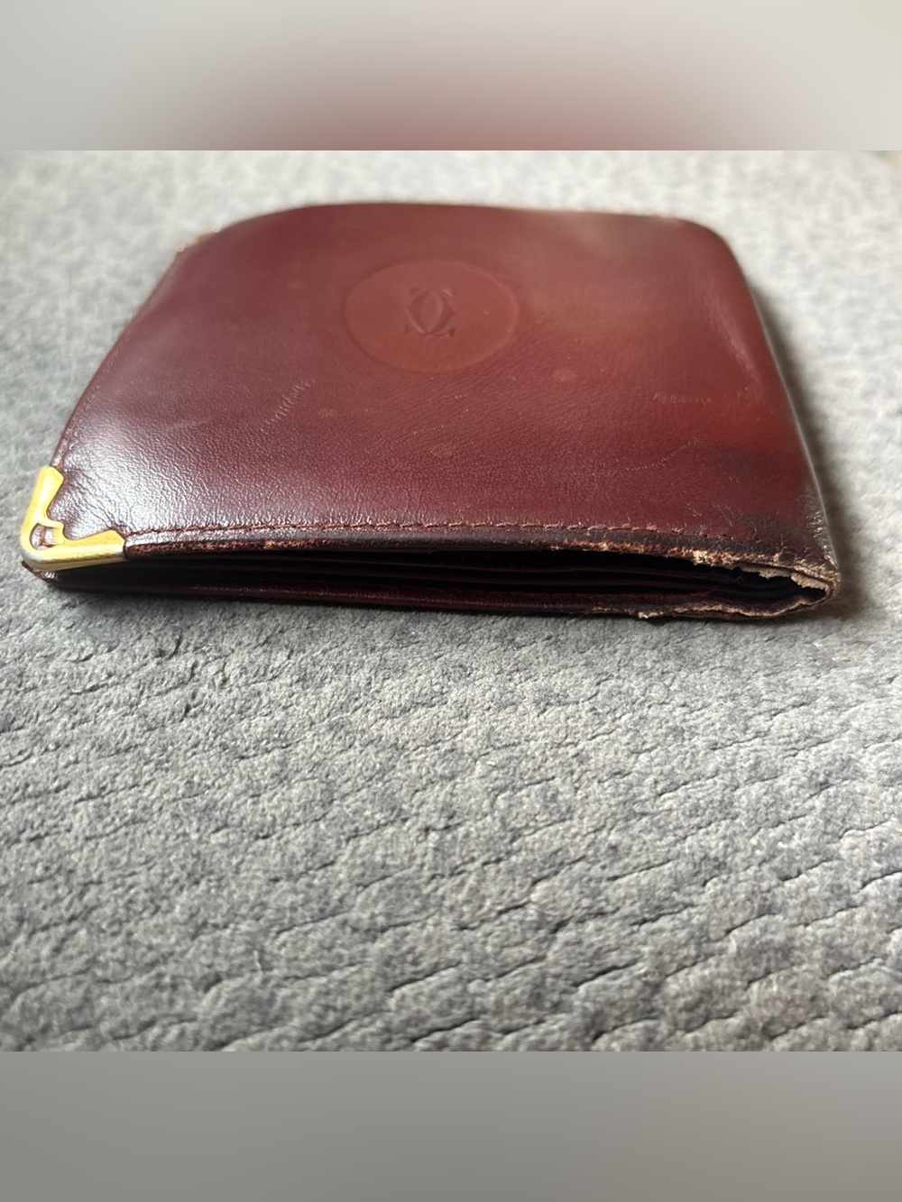 Cartier Burgundy Bifold w/ Coin Pouch Bill Compartment Card Holder Authentic - Picture 8 of 11